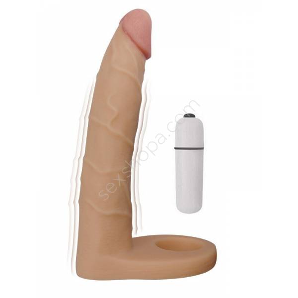 Erofoni Süper Realistik Titreşimli 15 CM Penise Takılan Ilave Ek Vibratör Penis