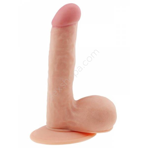 Erofoni Tam Realistik 19 Cm Vantuzlu Gerçekçi Ten Dokusunda Süper Yapay Dildo Penis