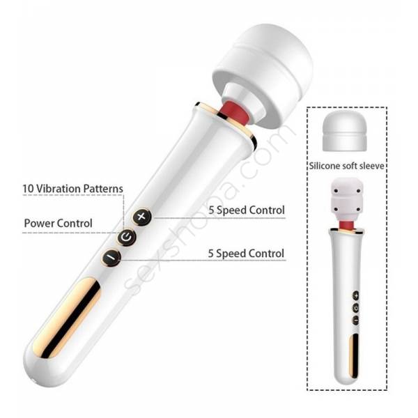 Erofoni Usb Şarjlı 32 Cm Teknolojik 10 Hız Titreşimli Klitoral White Erotik Masaj Vibratörü