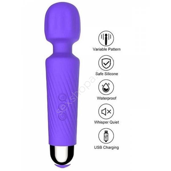 Erofoni Usb Şarjlı Su Geçirmez 28 Hız Teknolojik Titreşimli 19 CM Purple Erotik Masaj Vibratörü