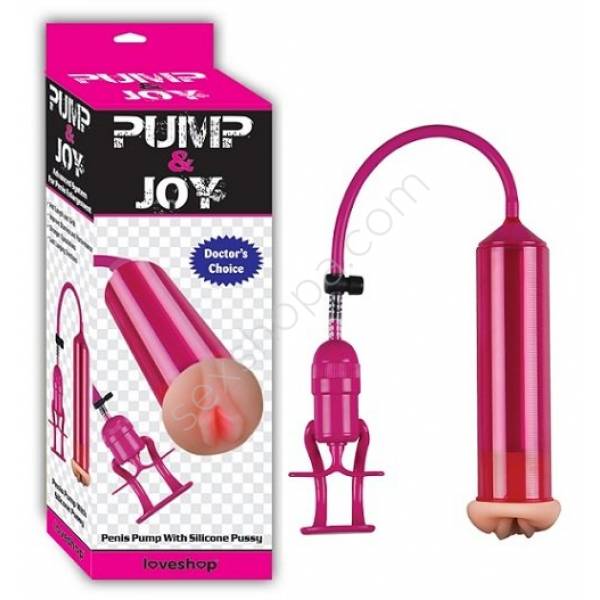 Pump Joy Pink Realistik Girişli Vakum Penis Pompası